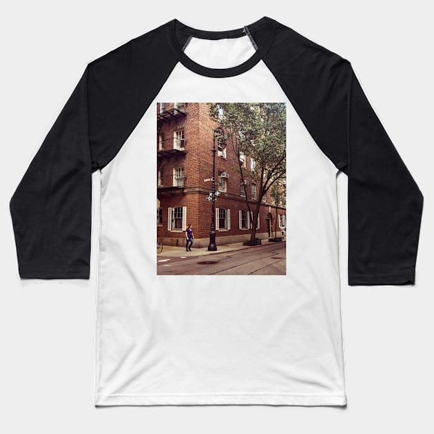 West Village Street Manhattan New York City Baseball T-Shirt by eleonoraingrid